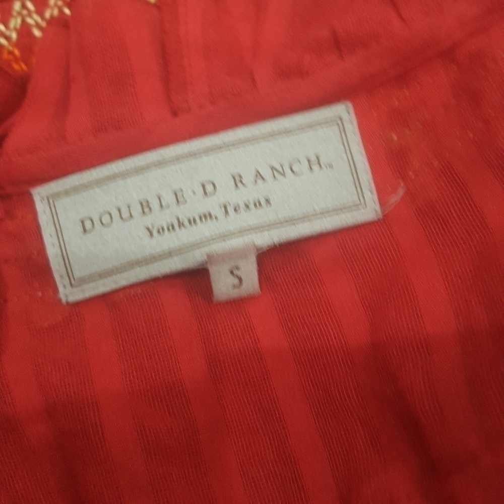 Double D Ranch Red Peplum Top Size Small - Picture 2 of 3